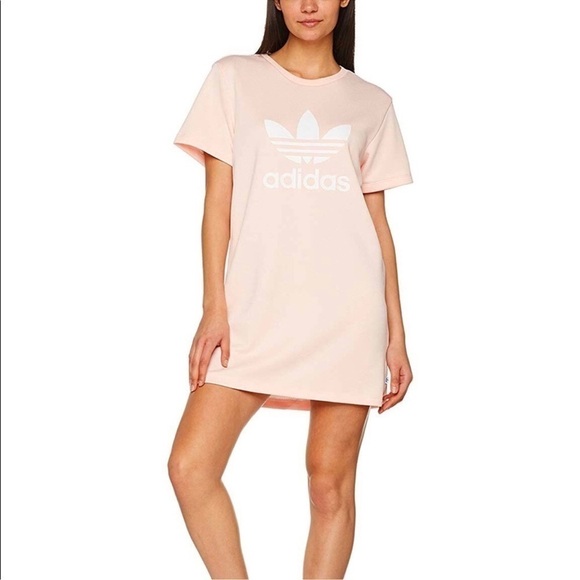Adidas Pink Trefoil Tee Dress - Picture 1 of 8